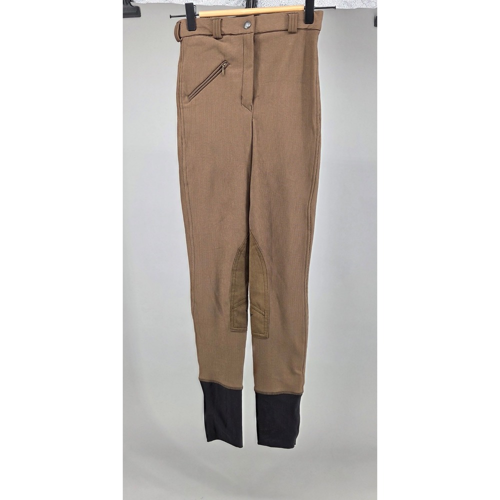 TuffRider Ribb Knee Patch Breeches Ladies 26 Chocolate Equestrian‎ Riding Horses